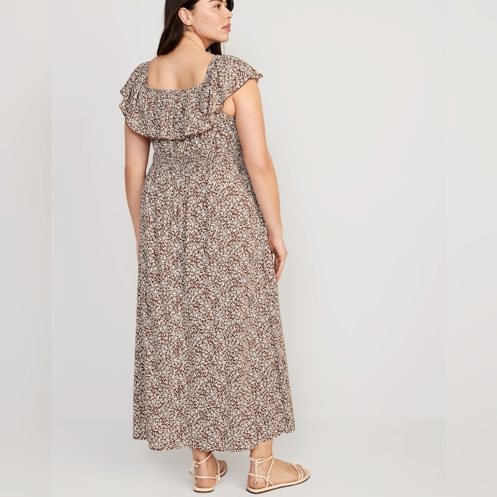 EUC Old Navy Waist Defined Floral Off The Shoulder Maxi Dress Size XXL